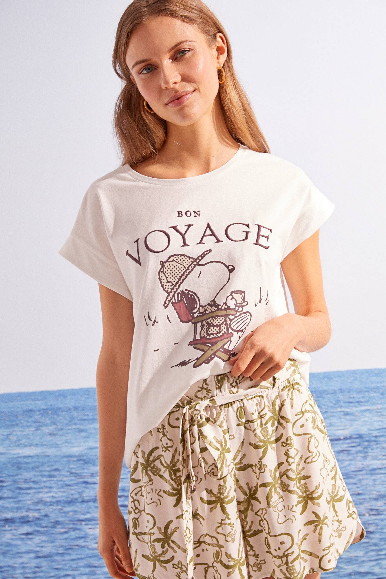 Pantalon corto Snoopy explorador blanco Ropa de dormir y homewear de mujer WomenSecret MX