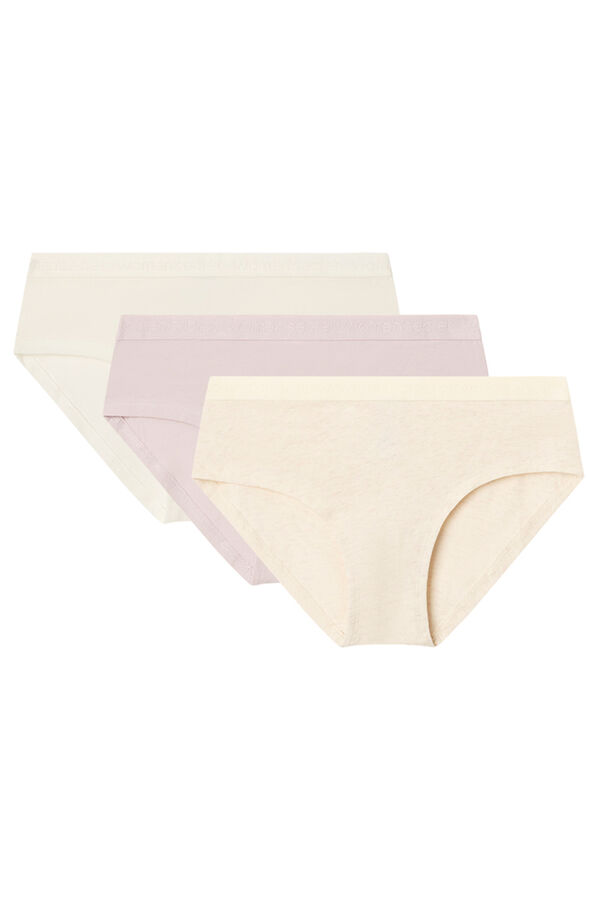 Womensecret Pack 3 panties anchos algodón logo blanco