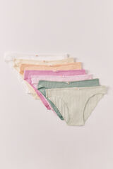 Women'secret Pack 7 panties cl&aacute;sicas de algod&oacute;n pointelle mix colores blanco