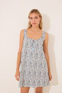 Womensecret Camisón corto 100% algodón tirantes paisley blanco