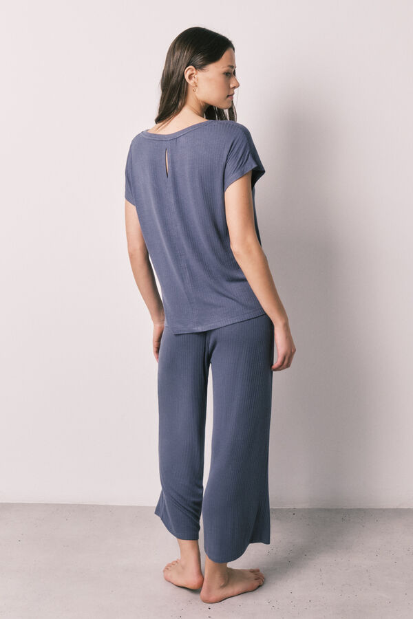 Women'secret Pijama capri suave de viscosa azul azul
