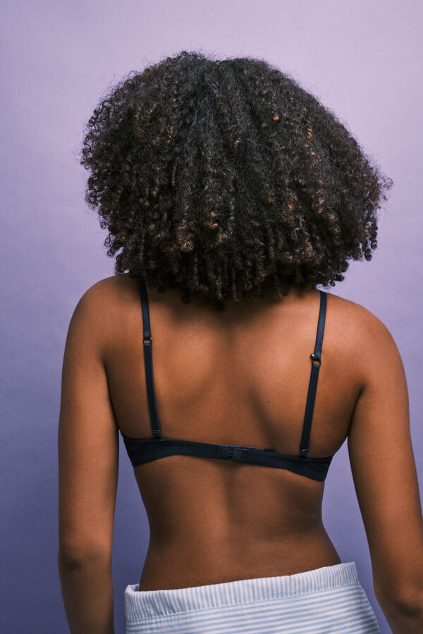 HI&BYE Brasier triangular con relleno azul marino azul