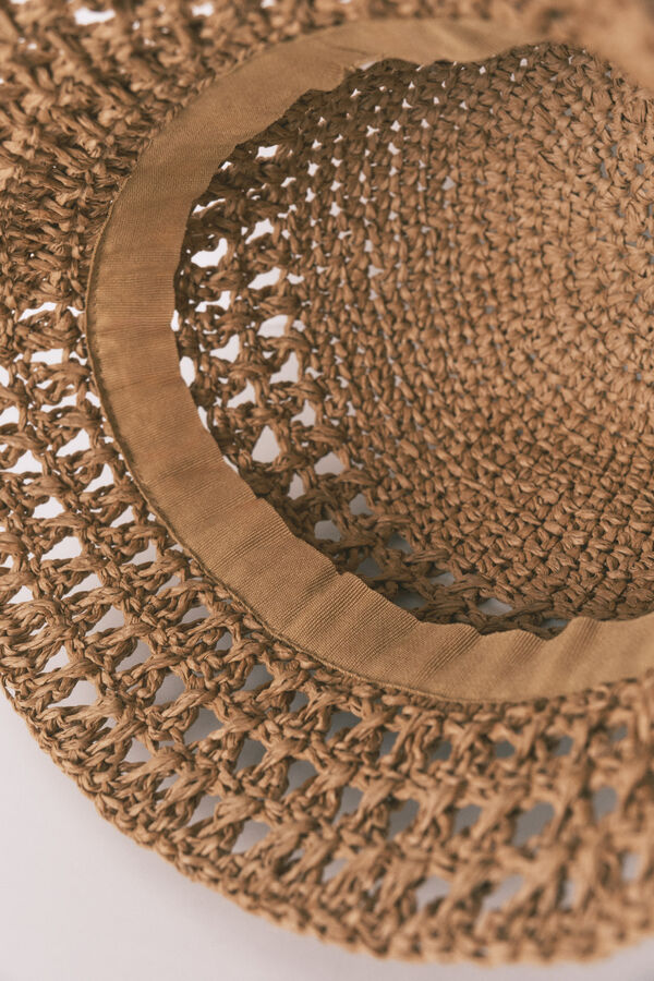 Womensecret Sombrero de pescador de crochet beige café