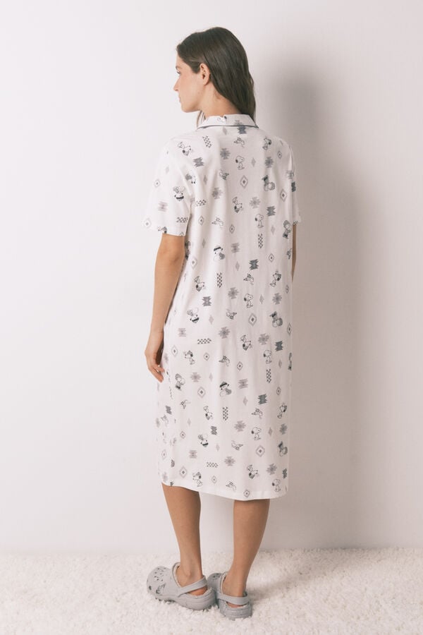 Women'secret Camisón de Snoopy 100% algodón blanco