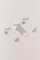 Womensecret Pack de 3 calcetines short con estampado mediterráneo estampado