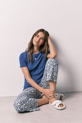 Women'secret Pijama capri de algod&oacute;n estampado azul estampado