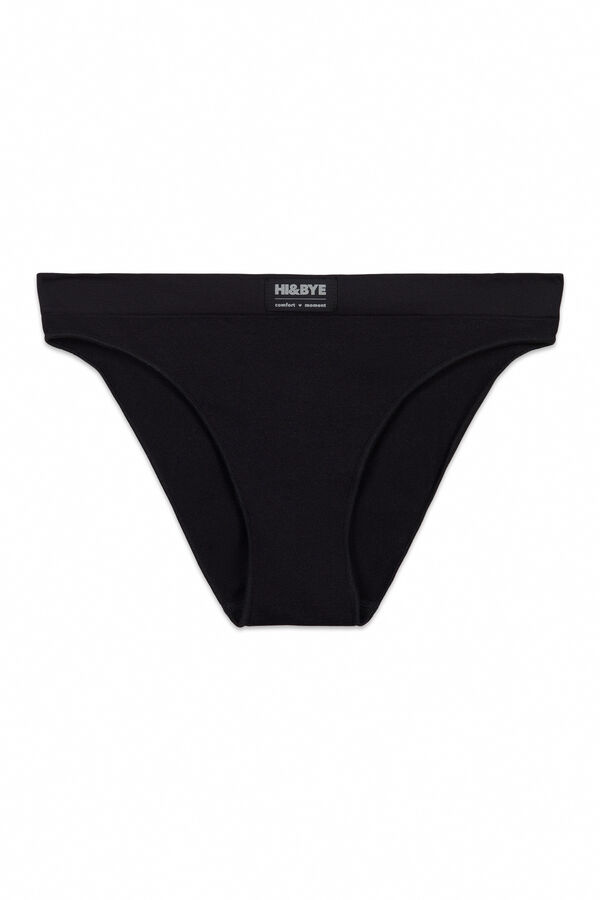HI&BYE Panty cl&aacute;sica sin costuras negra negro