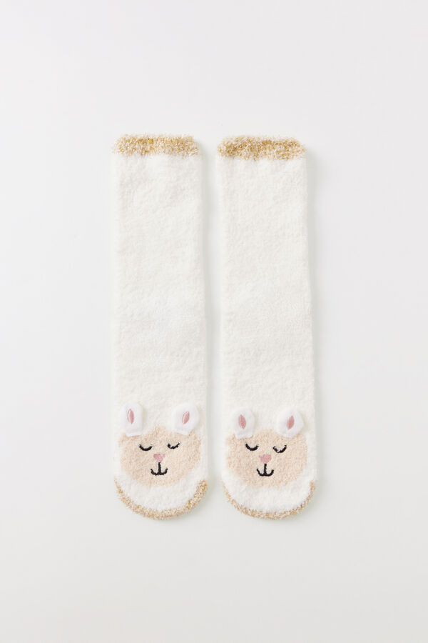 Womensecret Calcetines pelo oveja blanco