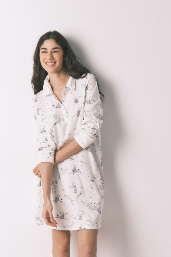 Women'secret Camis&oacute;n corto estampado El Principito de 100% algod&oacute;n blanco