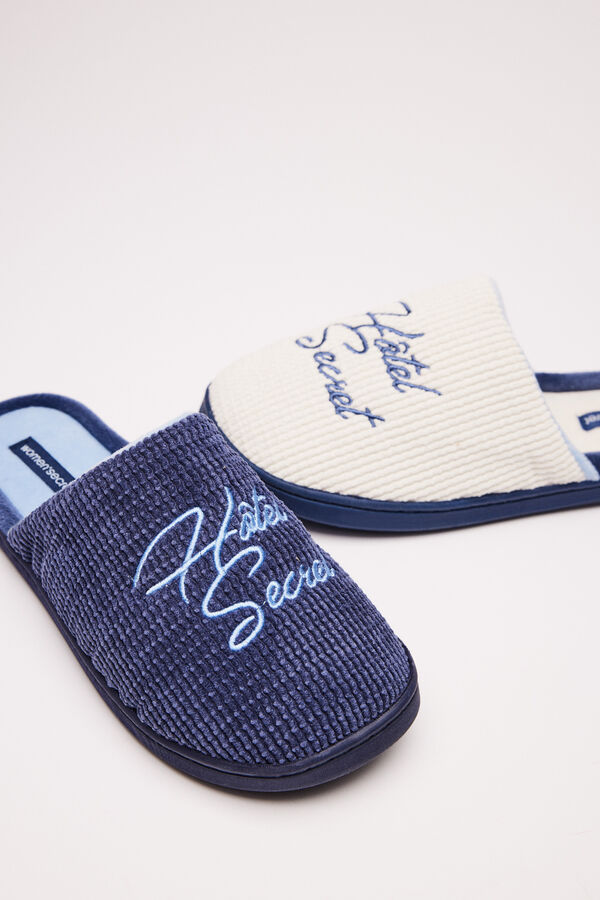 Womensecret Pantuflas ducha azul kaki