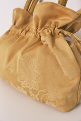 Women'secret Bolsa neceser satén estampado mostaza amarillo