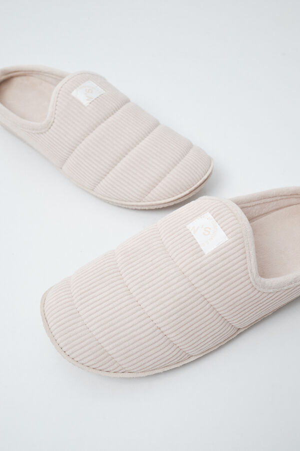 Women'secret Zapatillas de casa de suela acolchada beige beige