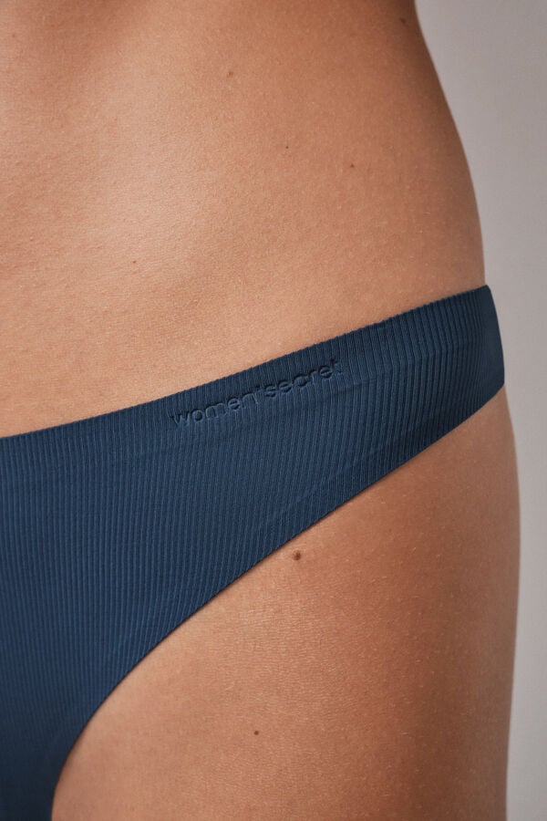 Women'secret Panty brasile&ntilde;o de microfibra y tul azul azul