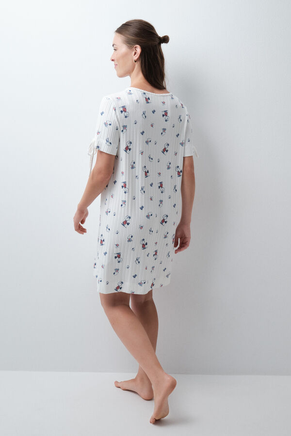 Women'secret Camis&oacute;n largo de algod&oacute;n Snoopy marfil