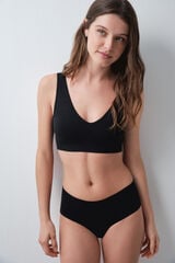 Women'secret Brasier top halter de microfibra negro negro