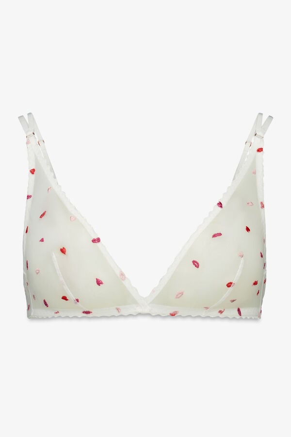 Women'secret Brasier triangular halter de tul blanco FANTASTIC marfil