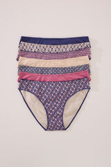Womensecret Pack de 7 panties clásica de algodón con estampados variados estampado