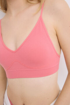 Womensecret Sujetador top relleno rosa copas extraíbles rosa