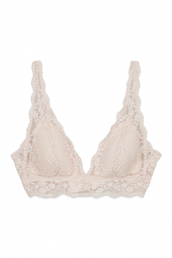 Women'secret Brasier triangular relleno de encaje rosa FANTASTIC rosa