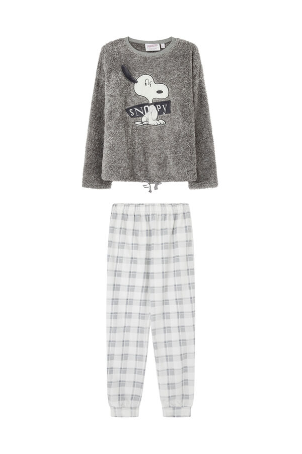 Womensecret Pijama polar Snoopy gris gris