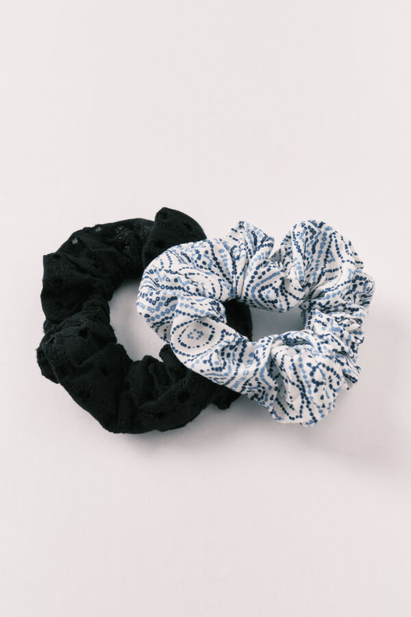 Women'secret Pack 2 scrunchies medianos variados negro estampado