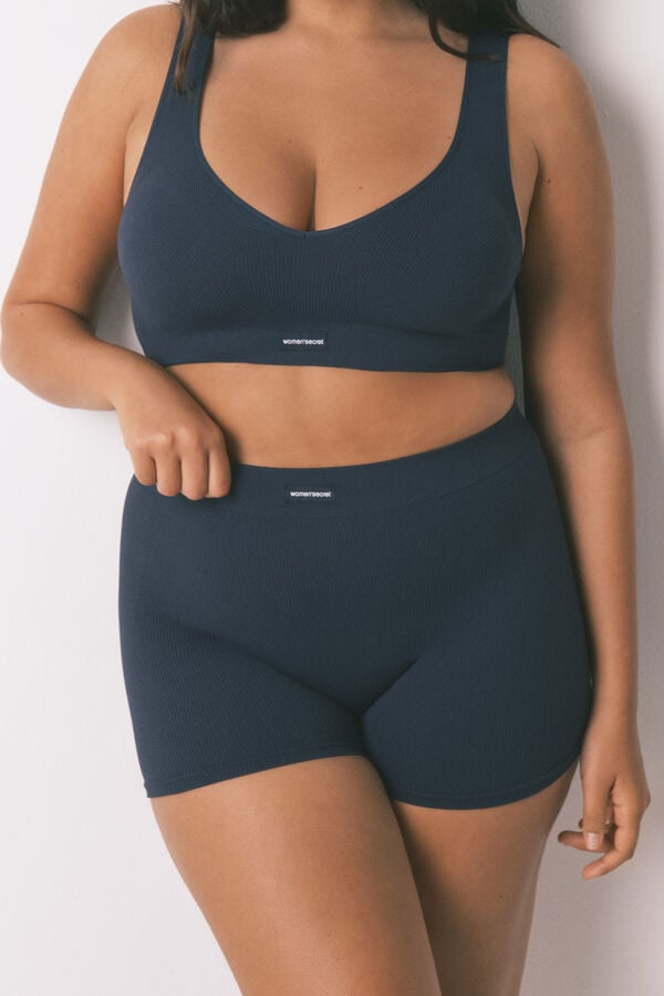 Women'secret Pantalón azul oscuro azul