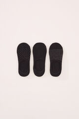 Womensecret Pack 3 calcetines invisibles algodón negro negro