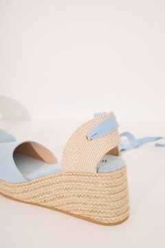 Womensecret Chanclas de plataforma de esparto azul azul