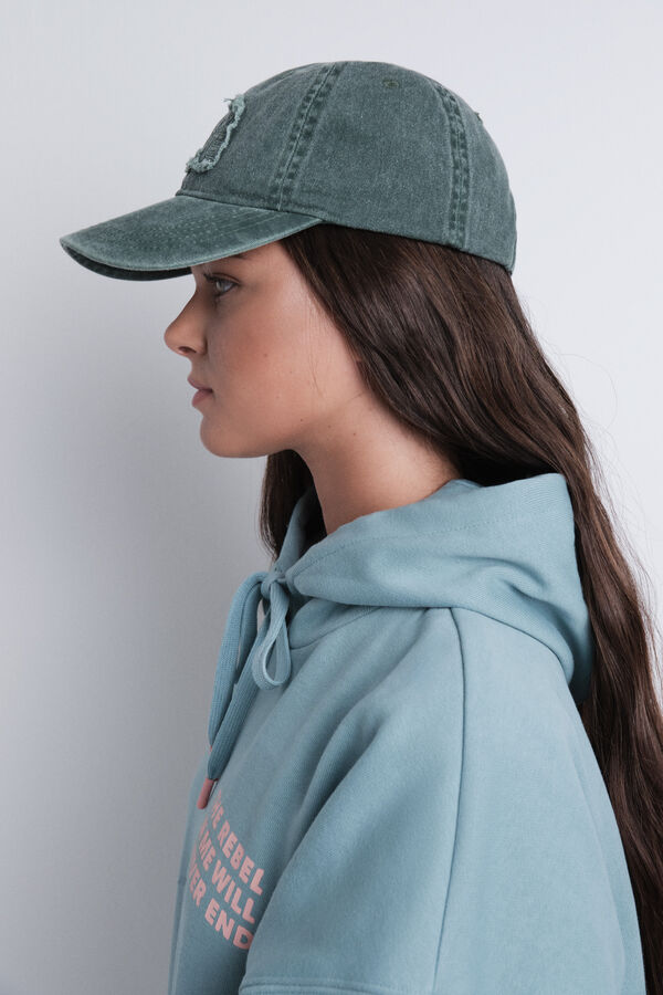 HI&BYE Gorra de algod&oacute;n con el logo de la botella bordado verde