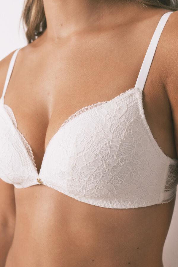 Women'secret Brasier triangular con relleno LOVELY en color blanco blanco