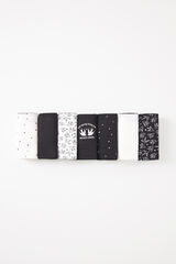 Womensecret Pack 7 panties clásicos algodón lisos y estampados B&W estampado