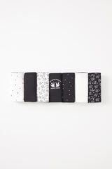 Womensecret Pack 7 panties clásicos algodón lisos y estampados B&W estampado