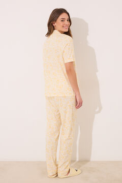 Womensecret Pijama camisera de algodón con estampado floral de Little Miss Mr. Men  amarillo
