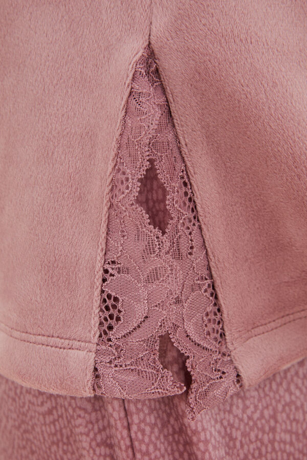 Womensecret Pijama terciopelo elástico rosa rosa