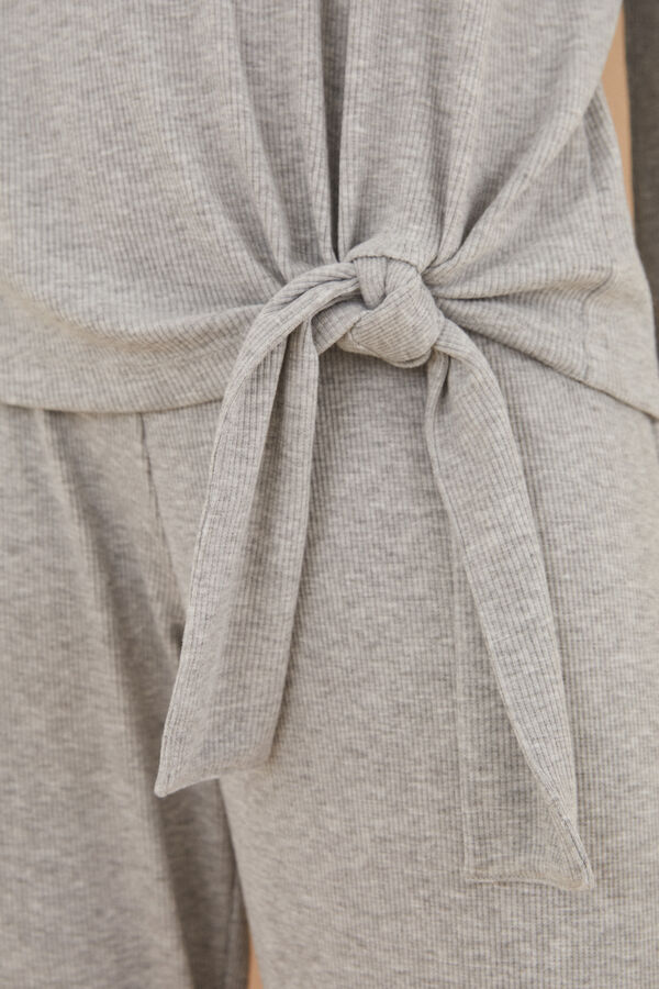 Womensecret Conjunto canalé gris gris