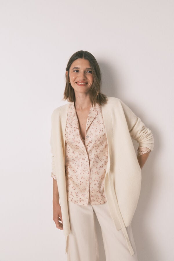 Womensecret Pijama camisera de satén rosa rosa