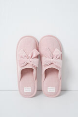 Women'secret Pantunflas lazo terciopelo rosa rosa