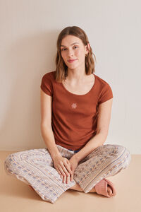 Womensecret Playera algodón marrón café