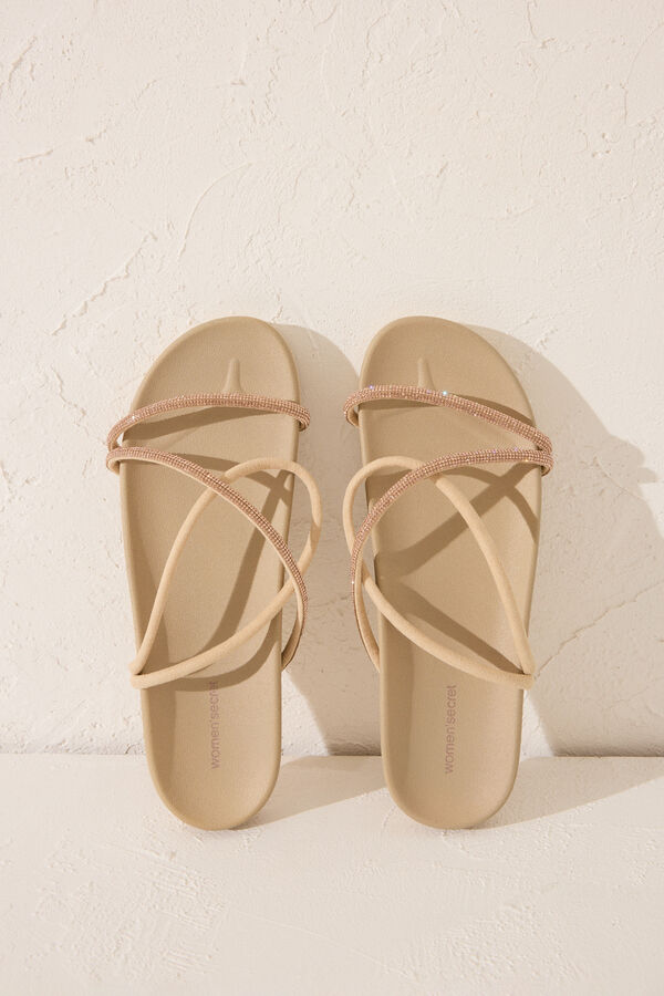 Womensecret Chanclas impermeables con suela cómoda  café