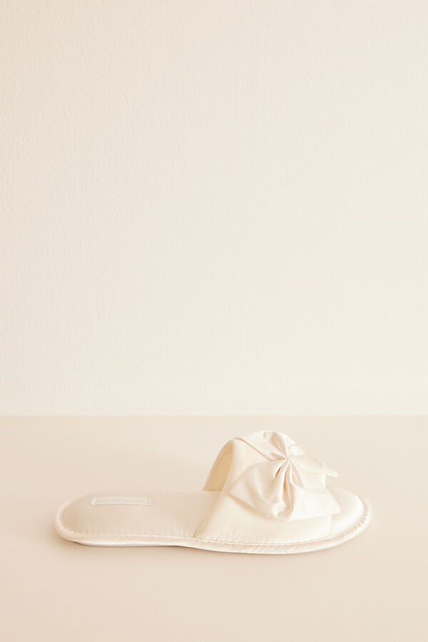 Womensecret Pantuflas moño blancas blanco