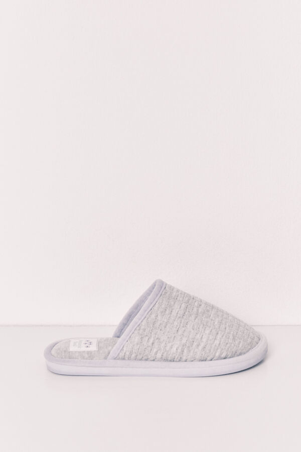 Women'secret Pantuflas gris y violeta verde