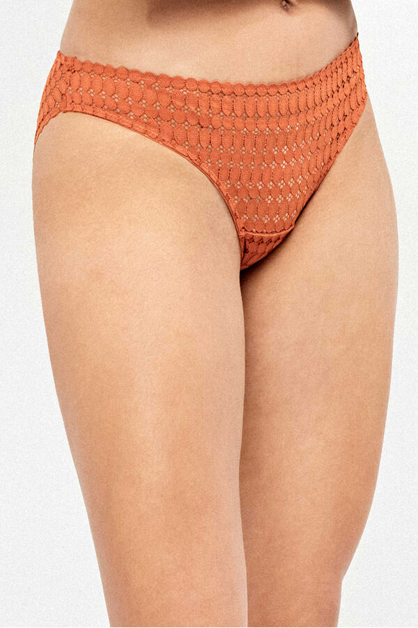 Gisela Panty de encaje geom&eacute;trico naranja