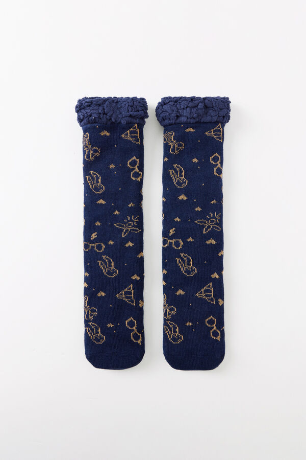 Womensecret Calcetines largos tricot azul Harry Potter azul