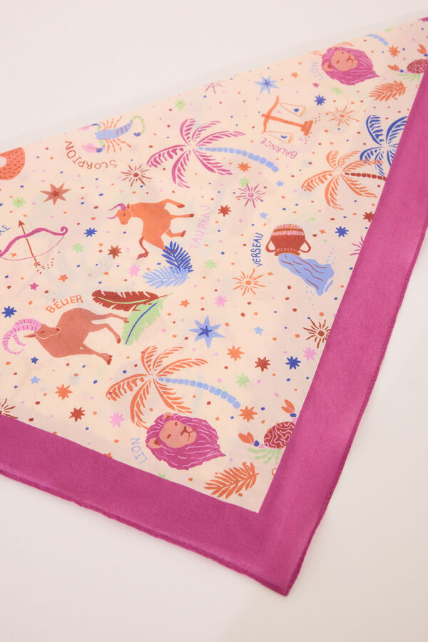 Womensecret Pañuelo con estampado de color lila estampado
