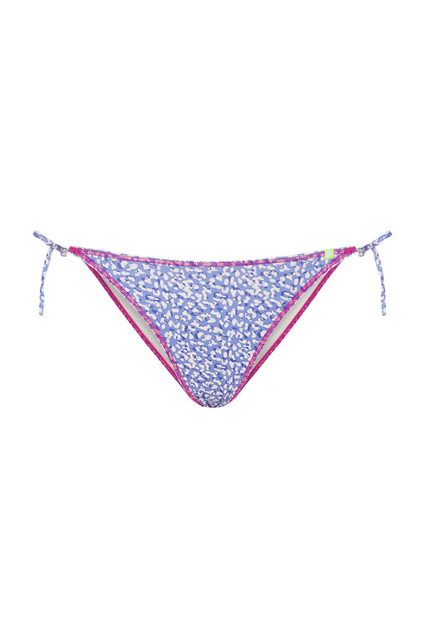 Womensecret Panty de bikini con tirantes y estampado azul estampado