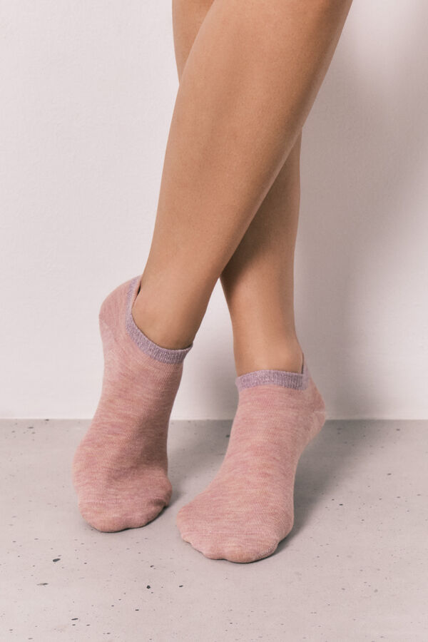 Women'secret Pack 5 calcetines cortos deportivos rosas estampado