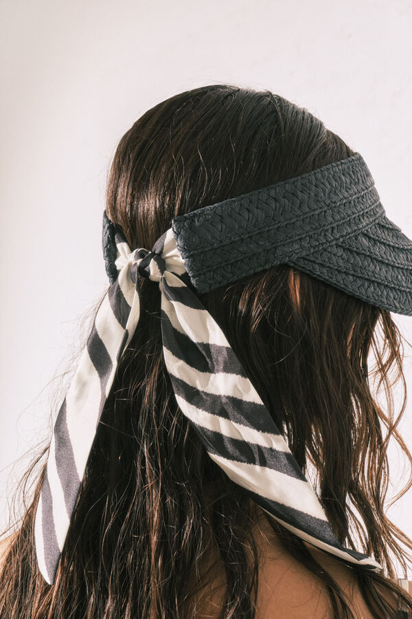 Women'secret Visera de rafia negra negro