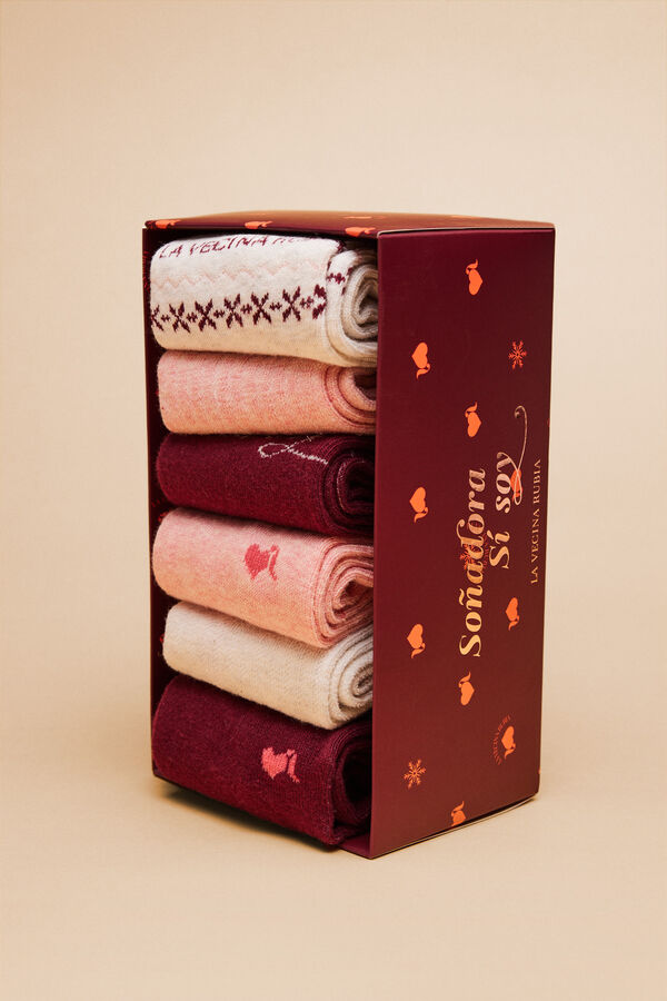 Womensecret Pack 6 calcetines algodón La Vecina Rubia estampado