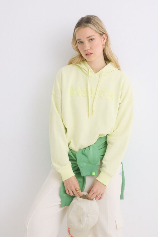 Womensecret Sudadera capucha felpa algodón amarillo amarillo