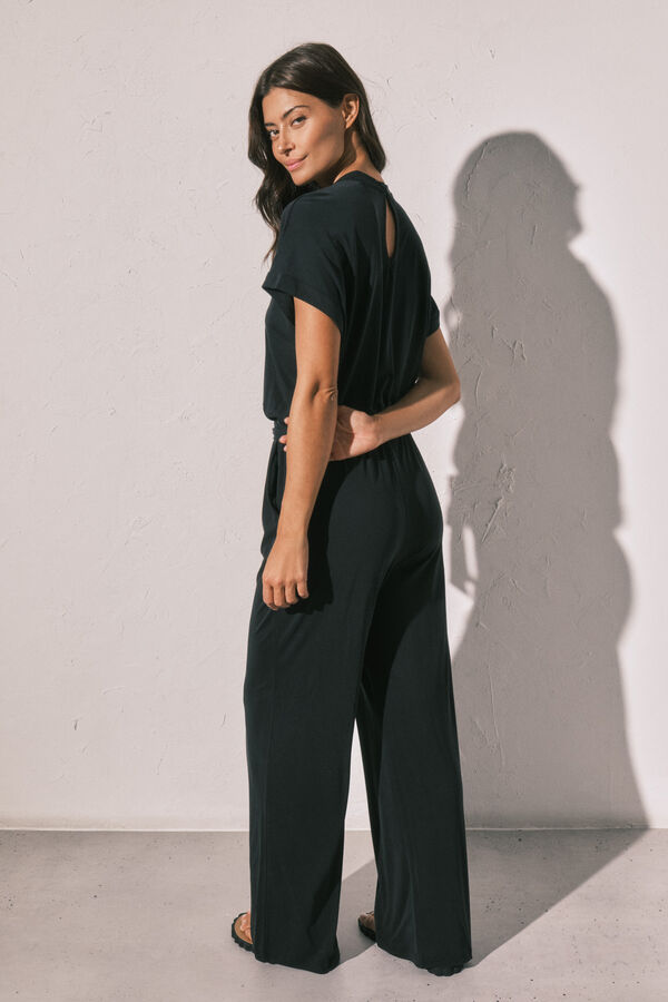 Women'secret Jumpsuit largo fluido negro negro